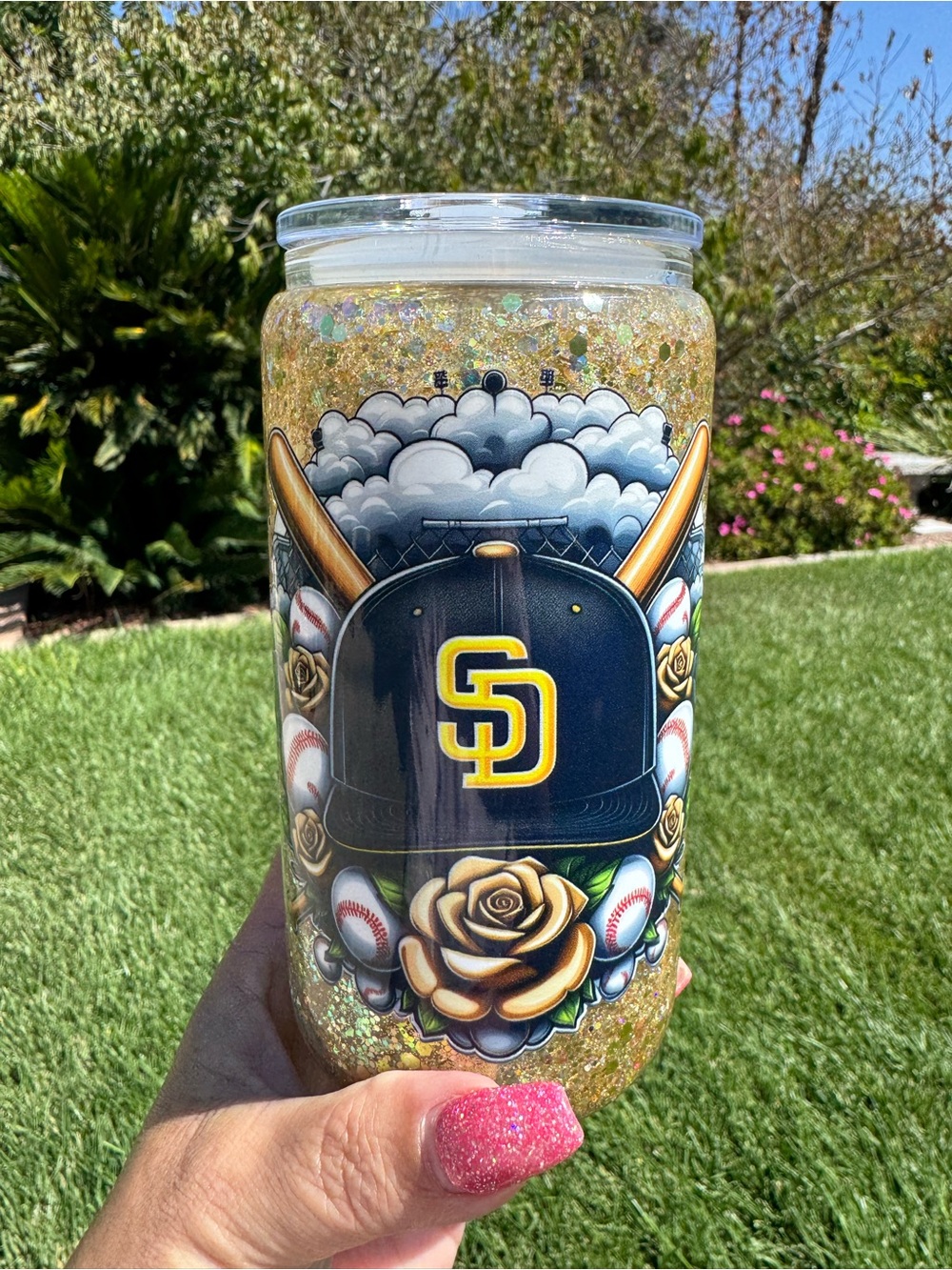 San Diego Padres snow globe tumbler 16oz